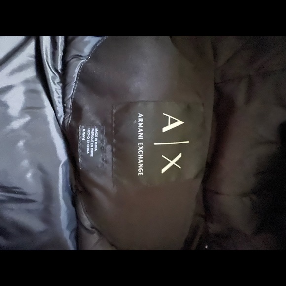 Armani Exchange black winter coat with hood. - Picture 2 of 5